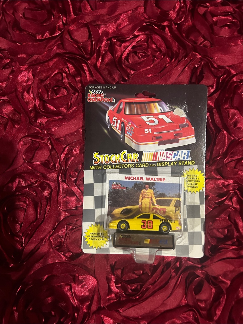 Michael Waltrip NASCAR Stock Car Kids Toy - Yellow 30 Race Car
